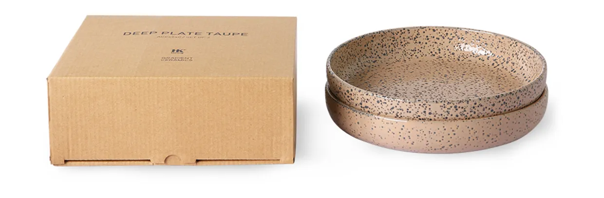 Gradient ceramics: deep plate taupe (set of 2)