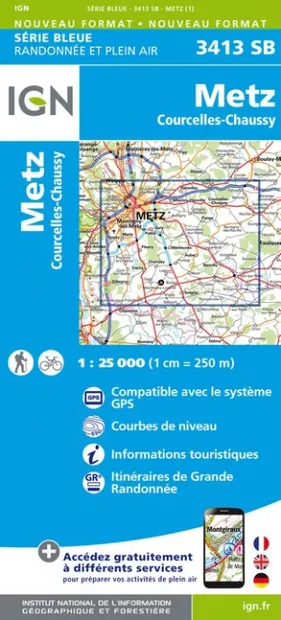 Wandelkaart - Topografische kaart 3413SB Metz | IGN - Institut Géograp