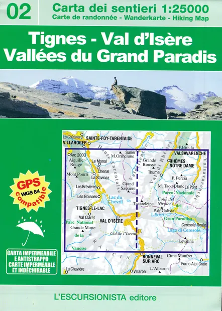 Wandelkaart 02 Tignes - Val d'Isere - Gran Paradiso | L'Escursionista