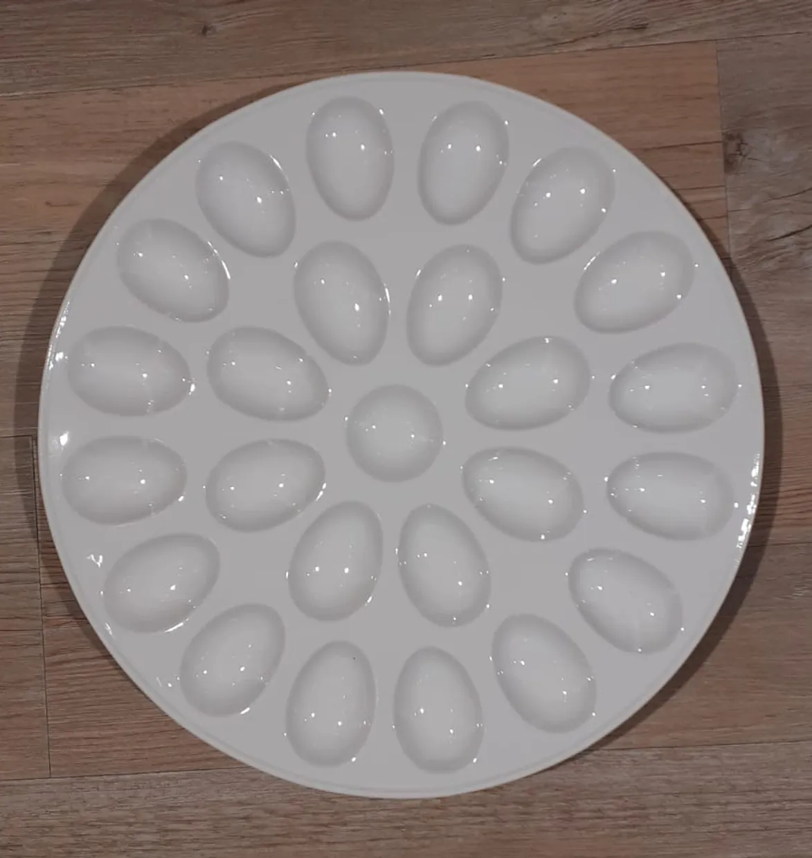Schaal voor 25 gevulde eieren wit 31 cm