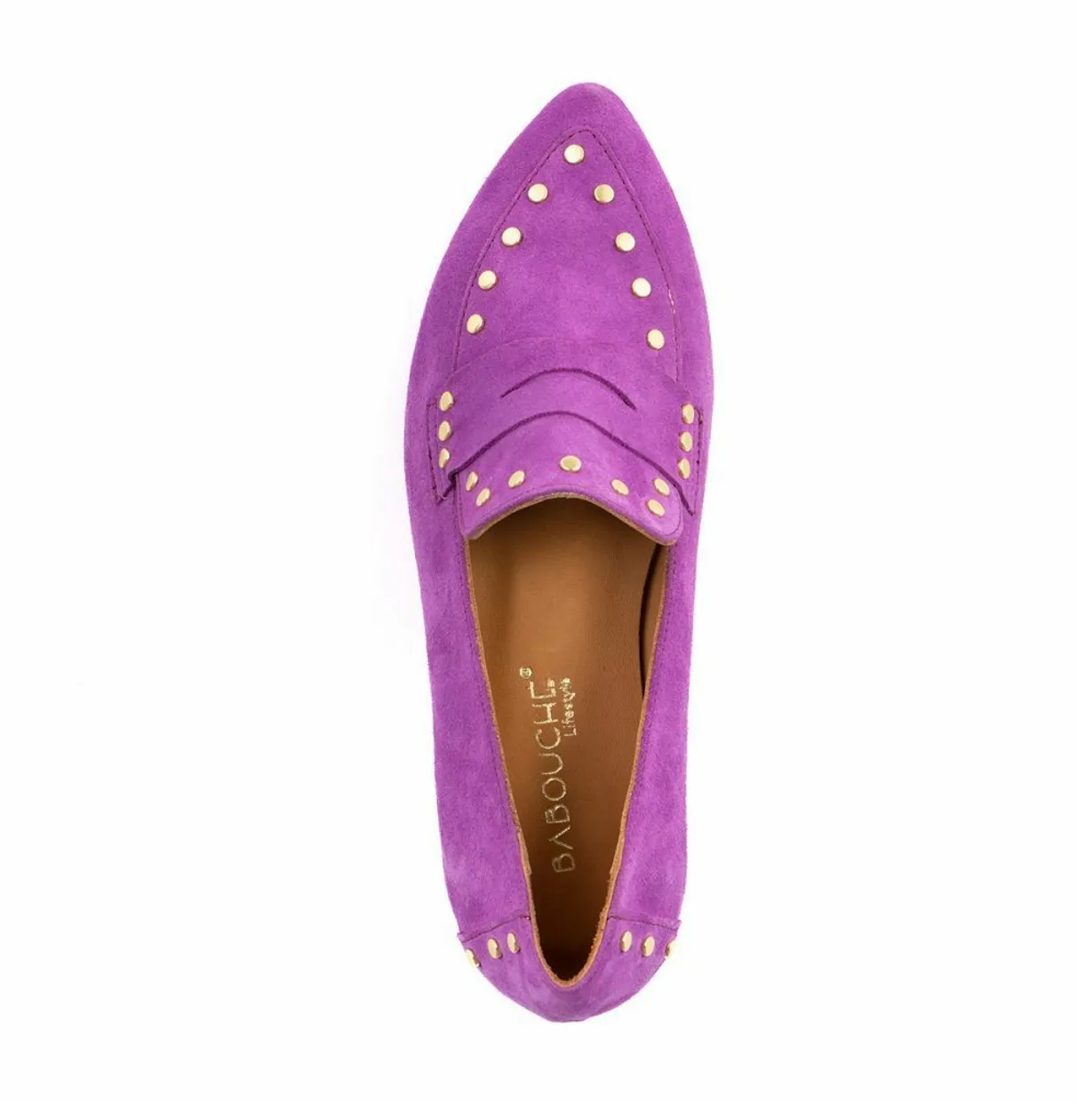 Babouche loafer paars studs