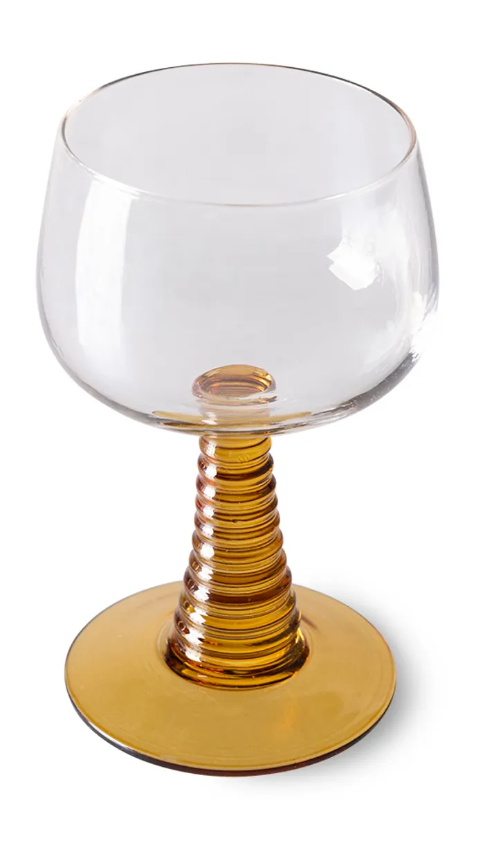 Swirl wine glass high, ochre