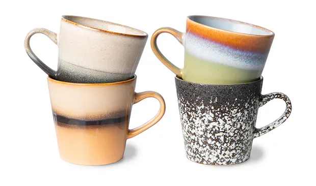 70s ceramics: americano mugs, galileo (set of 4)