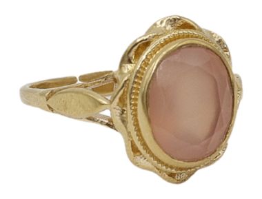 Vintage ring pink Chalcedony