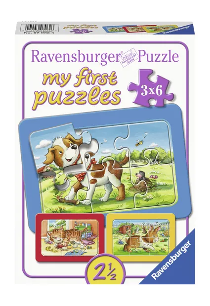 Mijn dierenvriendjes  My First puzzels  3x6 stukjes  kinderpuzzel