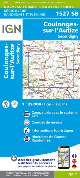 Wandelkaart - Topografische kaart 1527SB Coulonges-sur-l'Autize, Secon